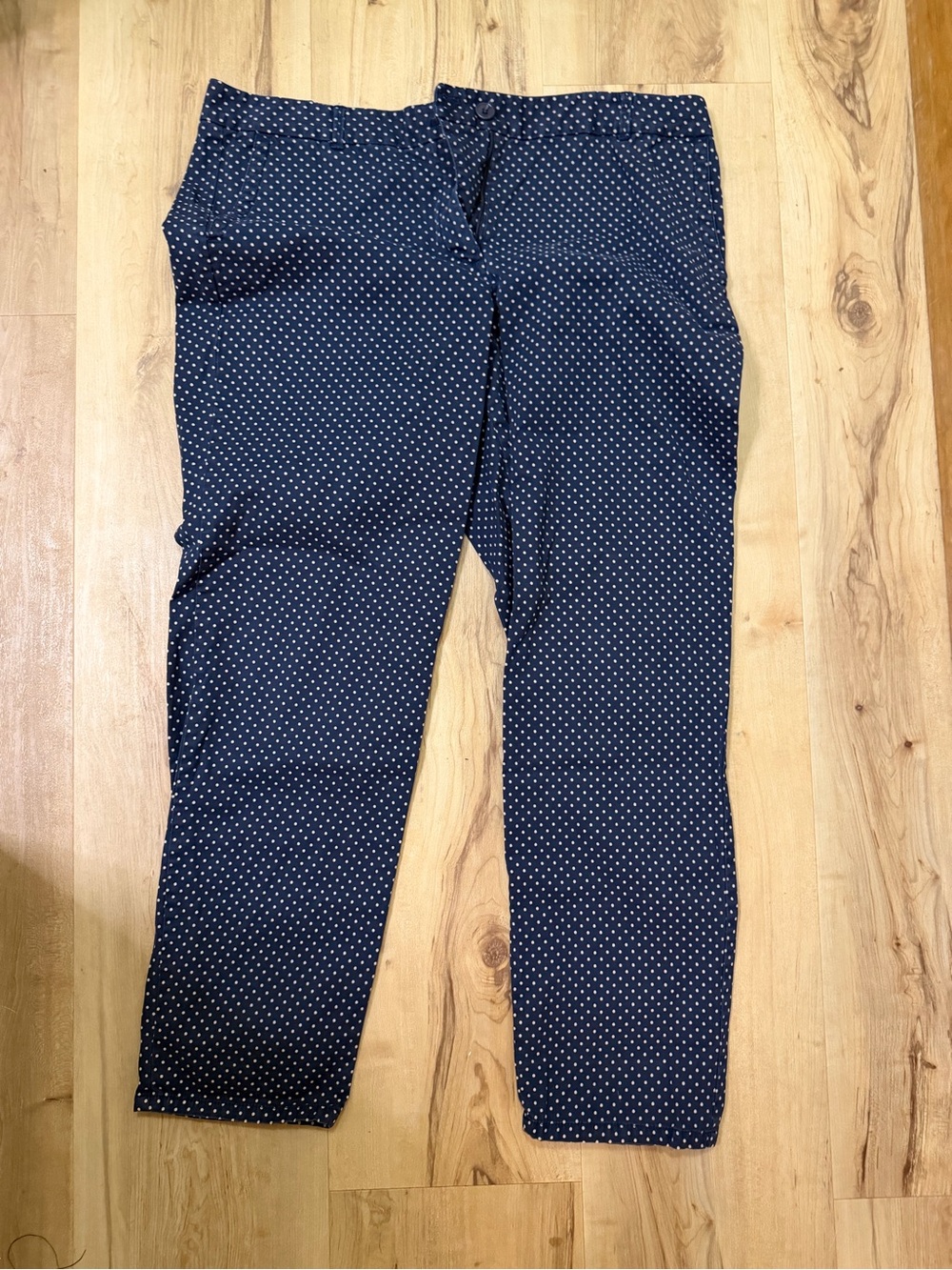 Talbots Navy Blue Polka Dot Chinos